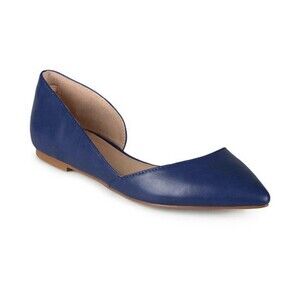Journee Collection Women's 6.5 Wide Cortni Flat- Blue